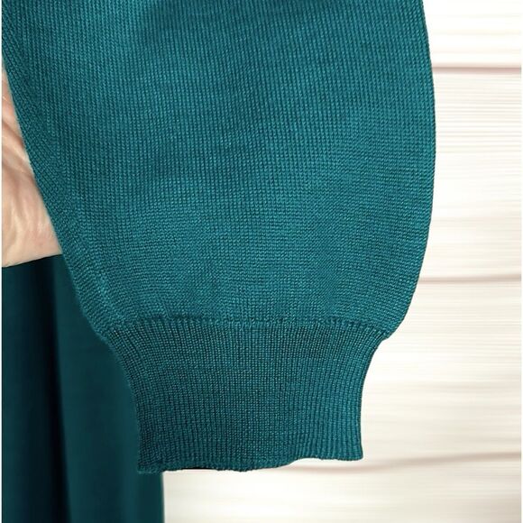 Marina Rinaldi Sport Sweater Tunic Deep Sea Green A-line Cowl Neck M US 12-14 - Picture 6 of 12